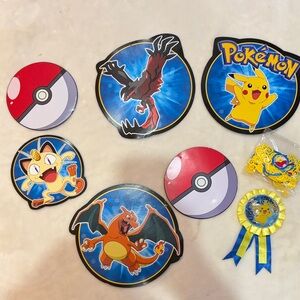 Pokemon Character Stickers and Badge Set